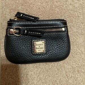 Dooney and Bourke black pebble leather coin purse